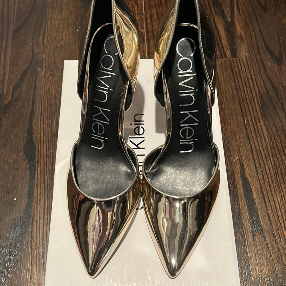 Calvin Klein Hayden gold heels